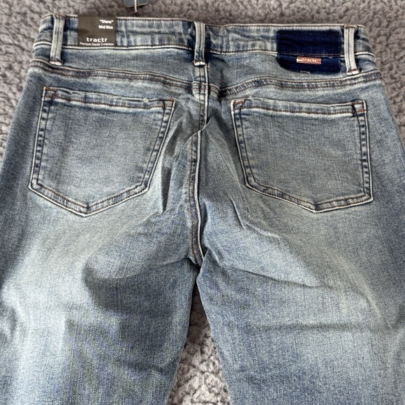 Tractr Diane Mid Rise Distressed Indigo Medium Blue Stretch Jean‎ Sz 6/28 NWT - Picture 3 of 10